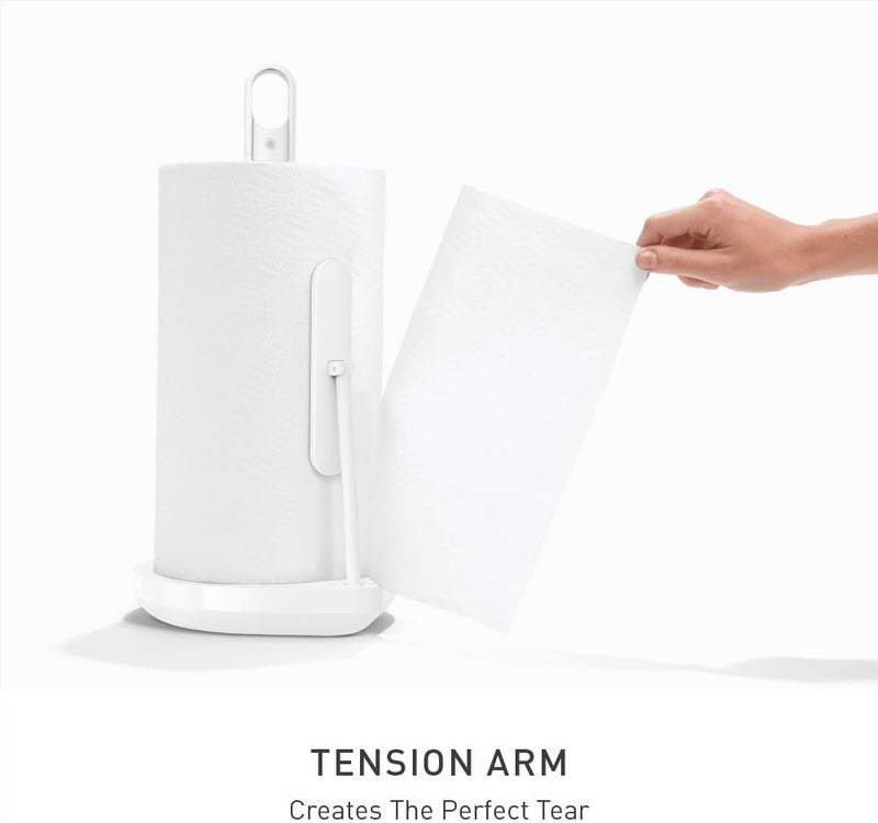 Simple Human Standing Paper Towel Holder with Spray Pump, White Stainless Steel - Image 3